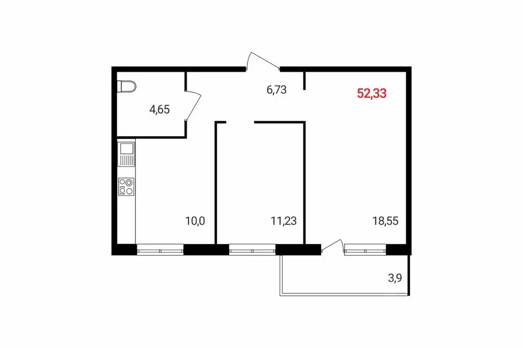 2-к кв. Красноярский край, Красноярск Соколовская ул., к2.1 (52.33 м) - Фото 0