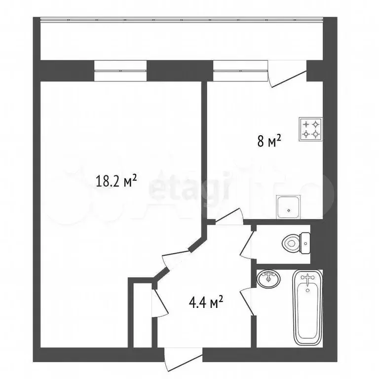 1-к. квартира, 35 м, 7/10 эт. - Фото 0