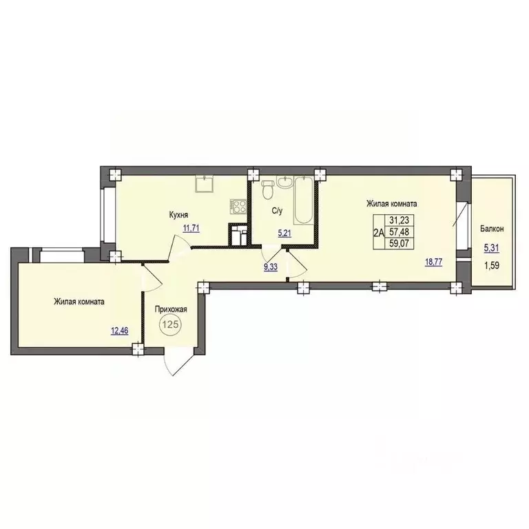 2-к кв. Псковская область, Псковский район, Завеличенская волость, д. ... - Фото 1