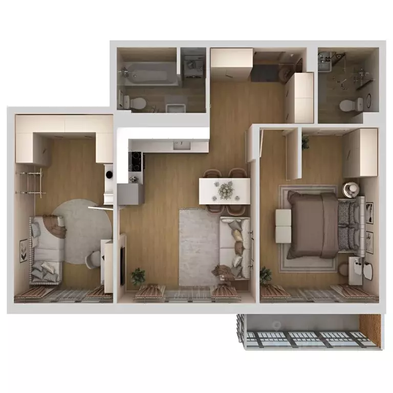 3-к кв. Пермский край, Пермь ул. Капитана Гастелло, 15 (65.7 м) - Фото 2