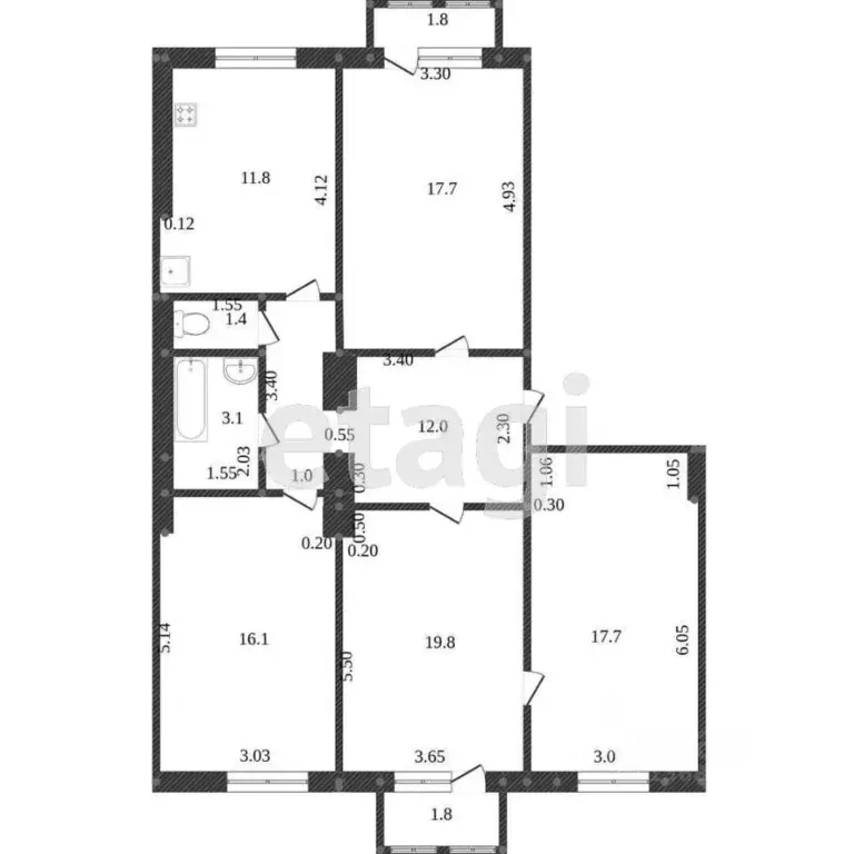 4-к кв. Хабаровский край, Комсомольск-на-Амуре ул. Дзержинского, 14 ... - Фото 1