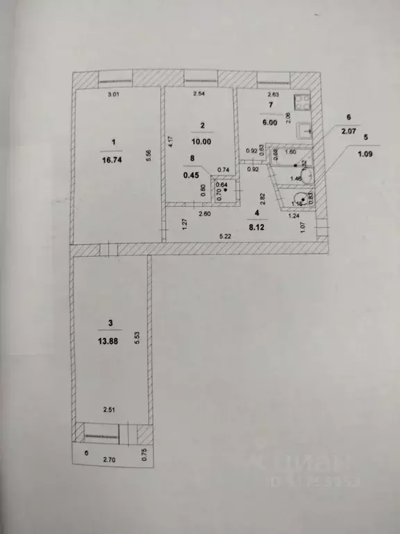 3-к кв. Ульяновская область, Новоульяновск Советская ул., 3 (58.4 м) - Фото 2