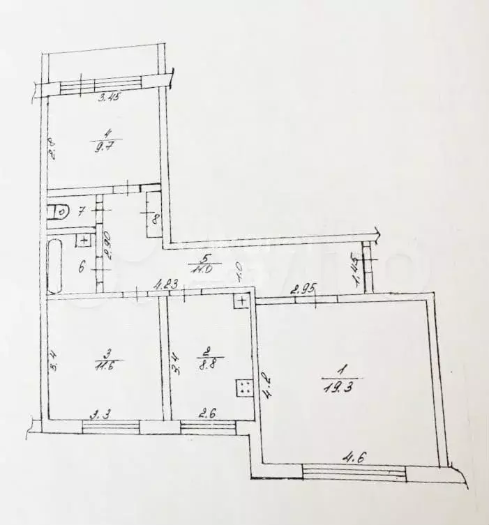 3-к. квартира, 64,8 м, 4/5 эт. - Фото 0