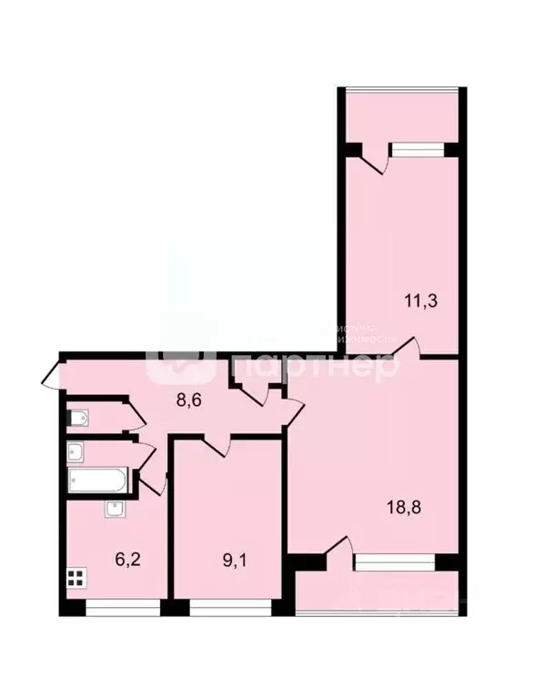 3-к кв. Санкт-Петербург просп. Художников, 43/14 (60.9 м) - Фото 2