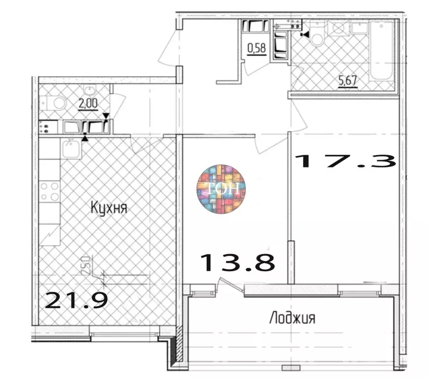 2-к кв. Санкт-Петербург Кубинская ул., 82к3с1 (77.94 м) - Фото 1