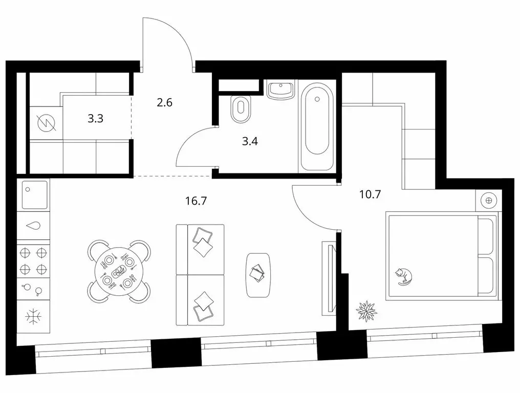 1-комнатная квартира: Москва, ЖК Строгино 360 (37.3 м) - Фото 1