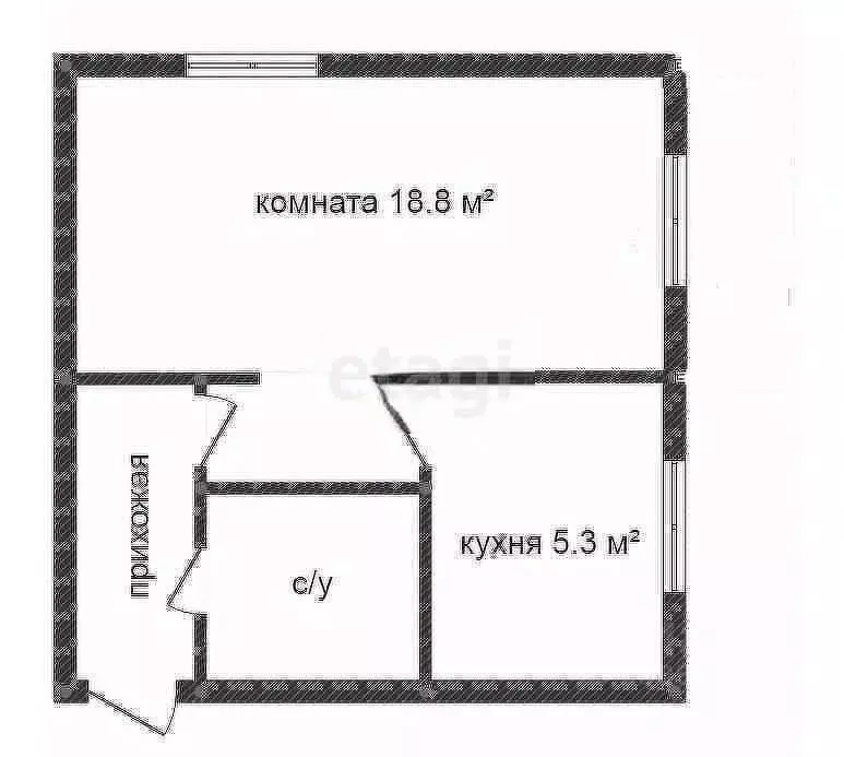 1-к кв. Приморский край, Владивосток ул. Вилкова, 15 (32.0 м) - Фото 1