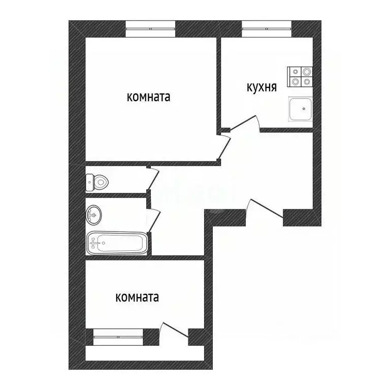 2-к кв. Ленинградская область, Волхов ул. Профсоюзов, 4А (49.1 м) - Фото 2