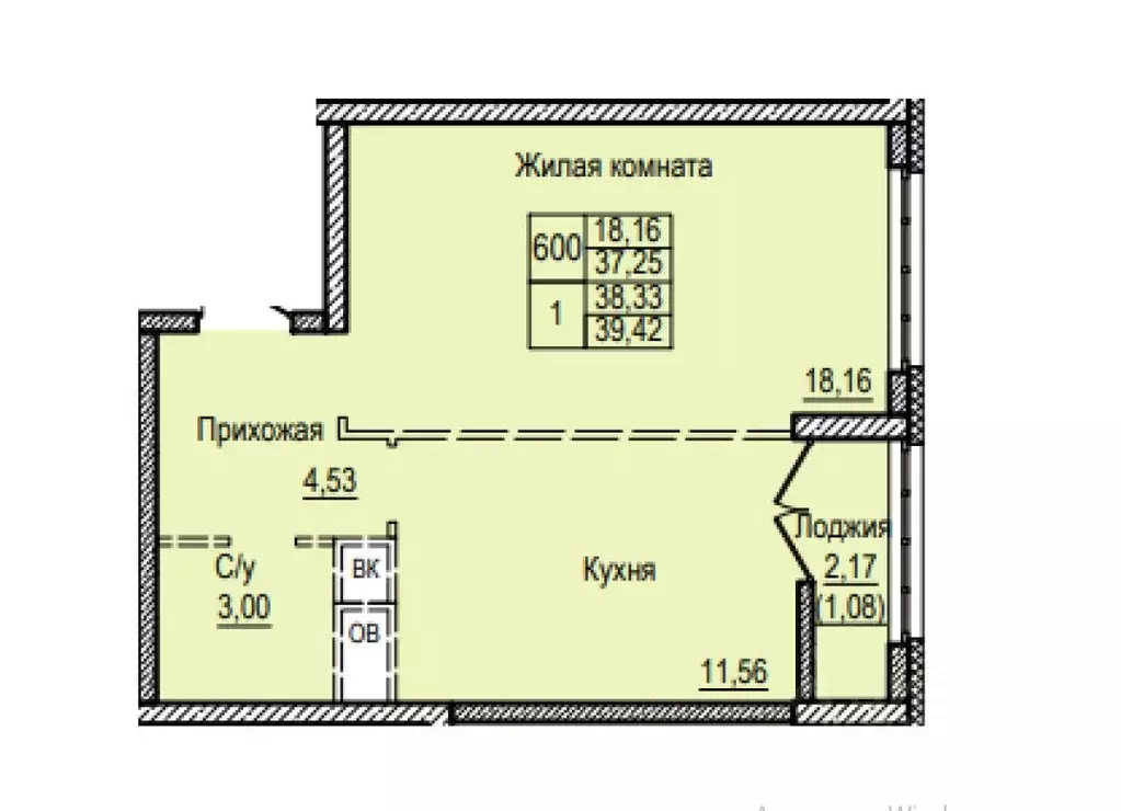 1-к кв. Московская область, Балашиха ул. Яганова, 1 (37.1 м) - Фото 2