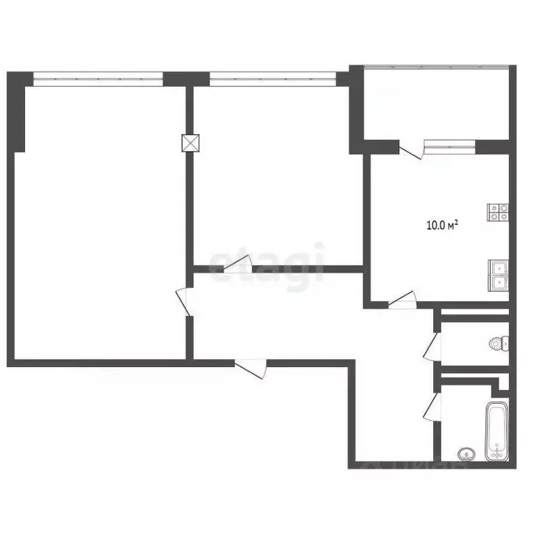 2-к кв. Ханты-Мансийский АО, Ханты-Мансийск ул. Объездная, 10 (58.6 м) - Фото 2
