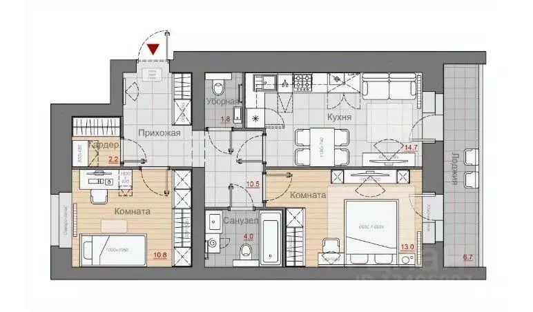 2-к кв. Новгородская область, Великий Новгород Псковская ул., 66 (57.0 ... - Фото 0