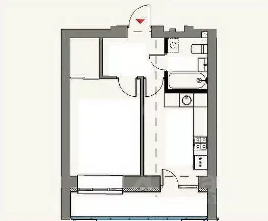 1-к кв. Татарстан, Казань ул. Кул Гали, 27 (34.5 м) - Фото 2