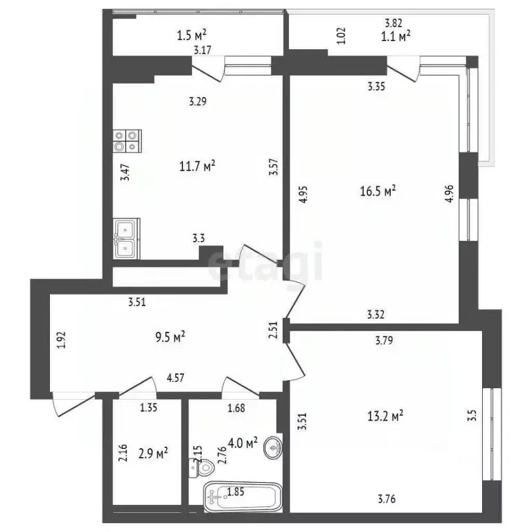 2-к кв. Калининградская область, Калининград Советский просп., 238А ... - Фото 2