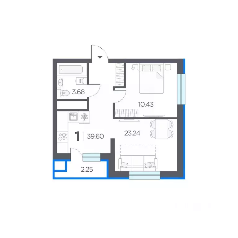 1-к кв. Рязанская область, Рязанский муниципальный округ, с. Дядьково ... - Фото 1