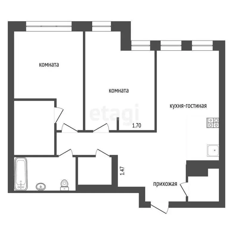 2-комнатная квартира: Москва, Береговой проезд, 3 (66.7 м) - Фото 0