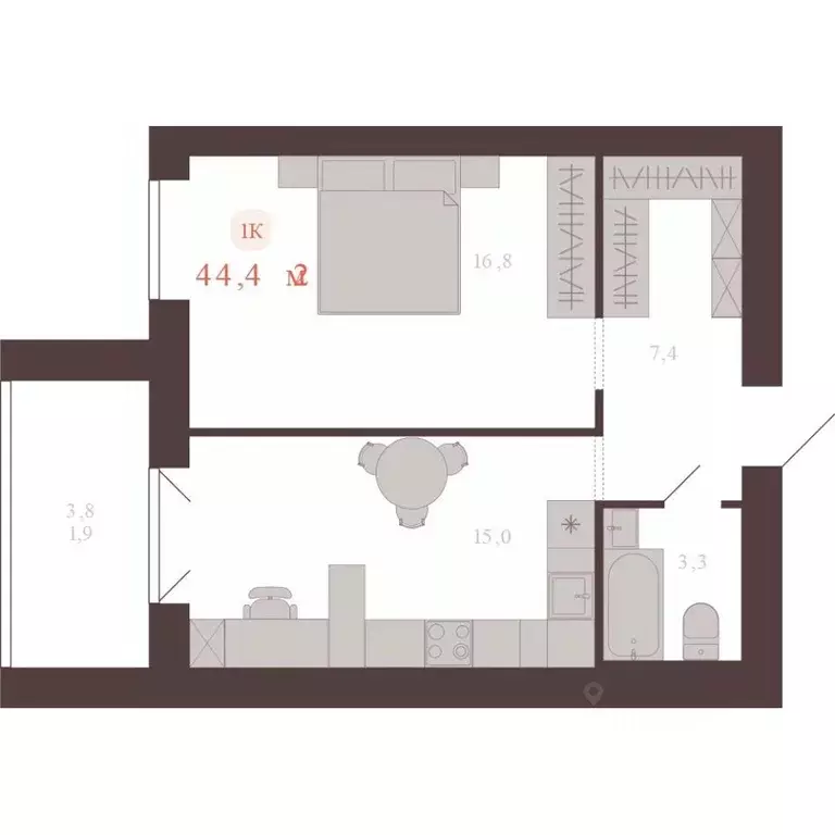 1-к кв. Алтайский край, Новоалтайск ул. Южсиба, 52А (44.4 м) - Фото 1