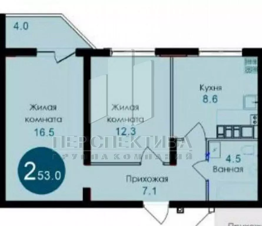 2-комнатная квартира: село Гайдук, улица Труда, 8 (53 м) - Фото 0