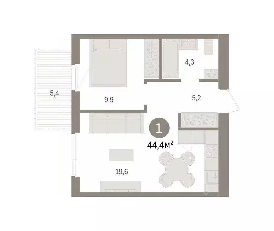 1-к кв. Новосибирская область, Новосибирский район, Краснообск рп, 3-й ... - Фото 2