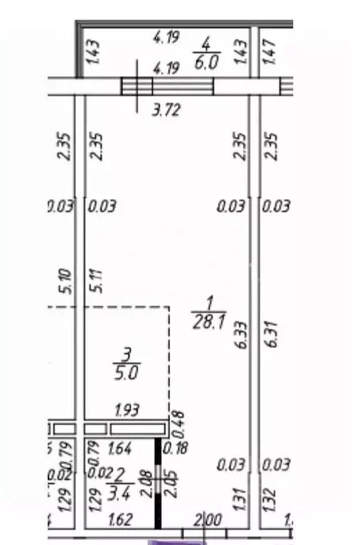 Студия Московская область, Красногорск ул. Жуковского, 11 (36.5 м) - Фото 2