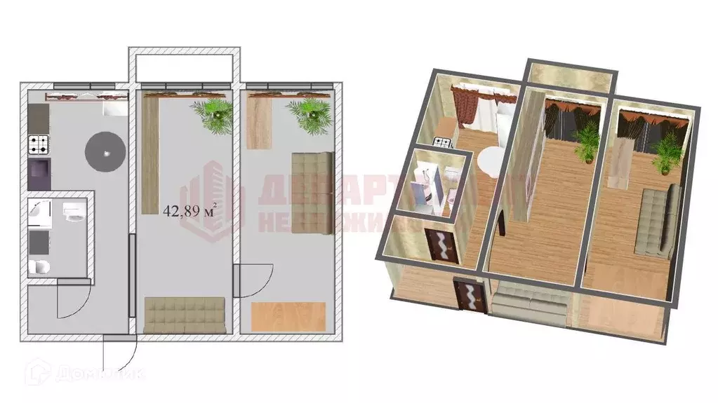 Продаётся 2-к квартира, 41.8 м - Фото 0