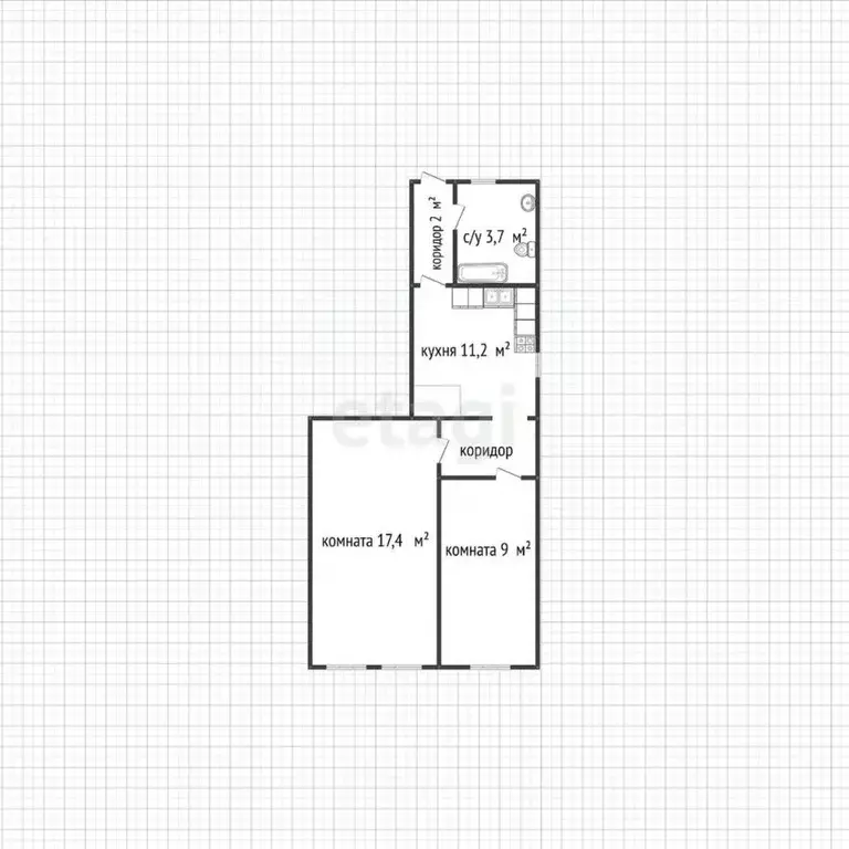 2-к кв. Адыгея, Майкоп ул. Шовгенова, 105 (43.8 м) - Фото 1