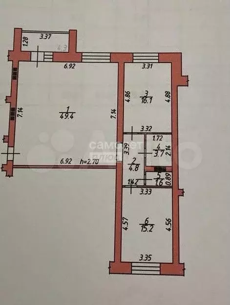 3-к. квартира, 90,8 м, 5/9 эт. - Фото 0
