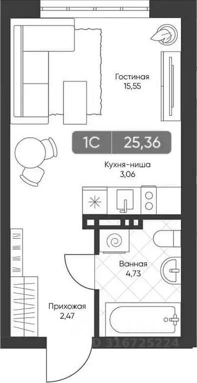 Студия Новосибирская область, Новосибирск Биография жилой комплекс ... - Фото 0