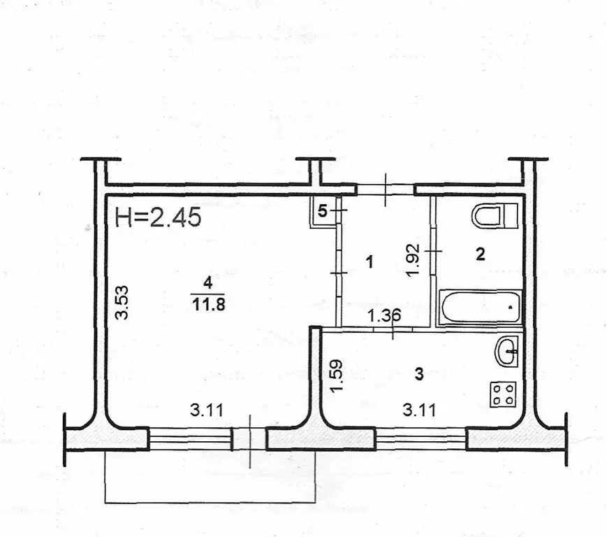 1-комнатная квартира: Волжский, улица Энгельса, 43 (21.8 м) - Фото 2