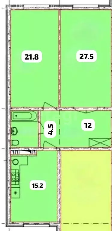 2-комнатная квартира: Махачкала, улица Азизова, 38 (81 м) - Фото 1