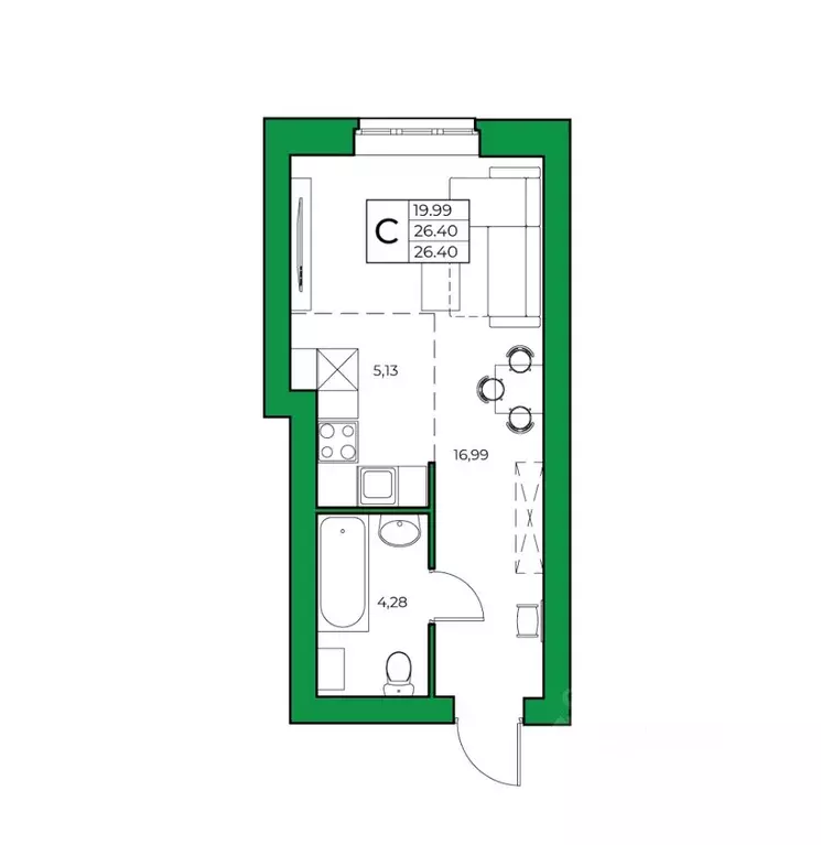 1-к кв. Башкортостан, Уфимский район, Зубовский сельсовет, с. Зубово ... - Фото 1