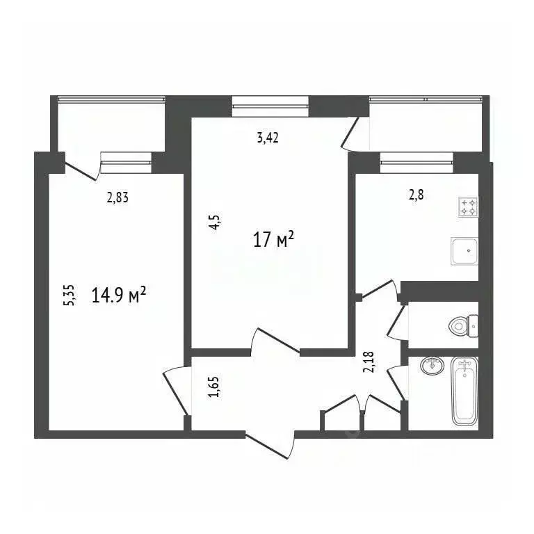 2-к кв. Иркутская область, Иркутск Красноярская ул., 55 (51.1 м) - Фото 2