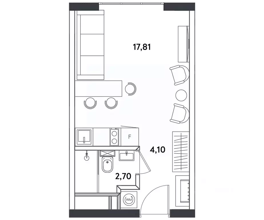 Студия Москва Окружной проезд, 10Г (25.1 м) - Фото 0