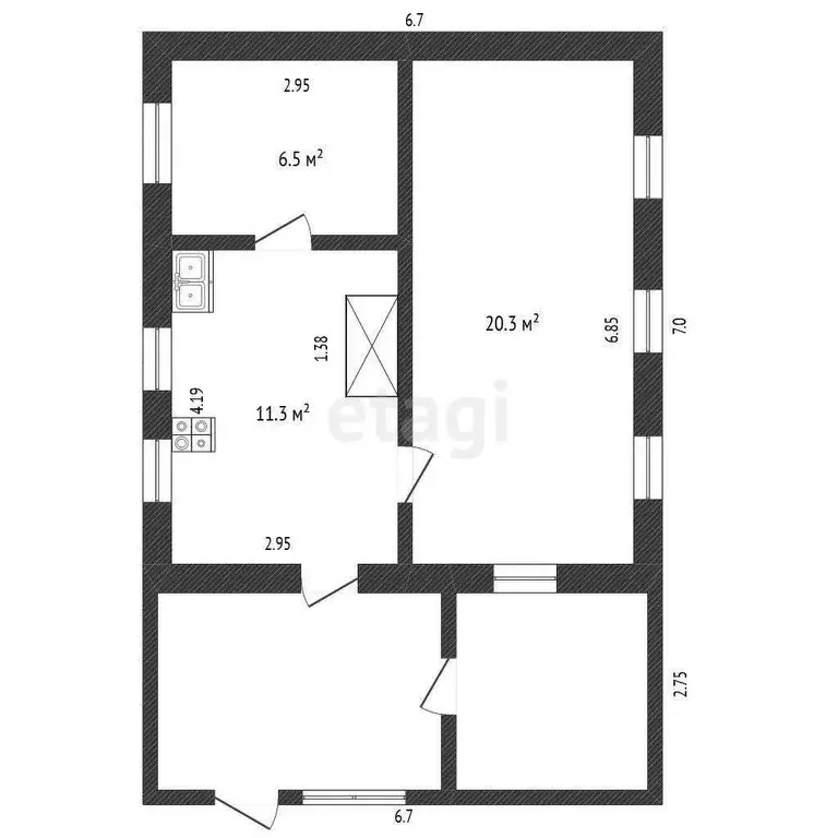 Дом, 38.1 м - Фото 1