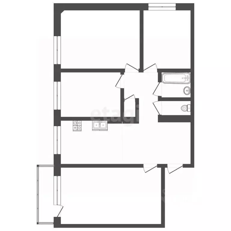 4-к кв. Саха (Якутия), Якутск ул. Дзержинского, 13/1 (72.1 м) - Фото 1