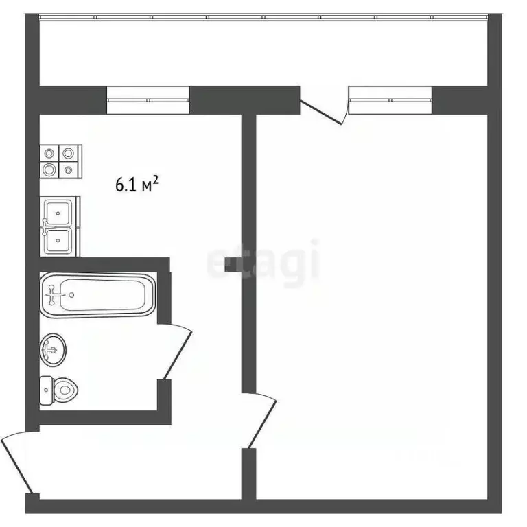 1-к кв. Архангельская область, Архангельск ул. А.О. Шабалина, 22 (31.1 ... - Фото 1