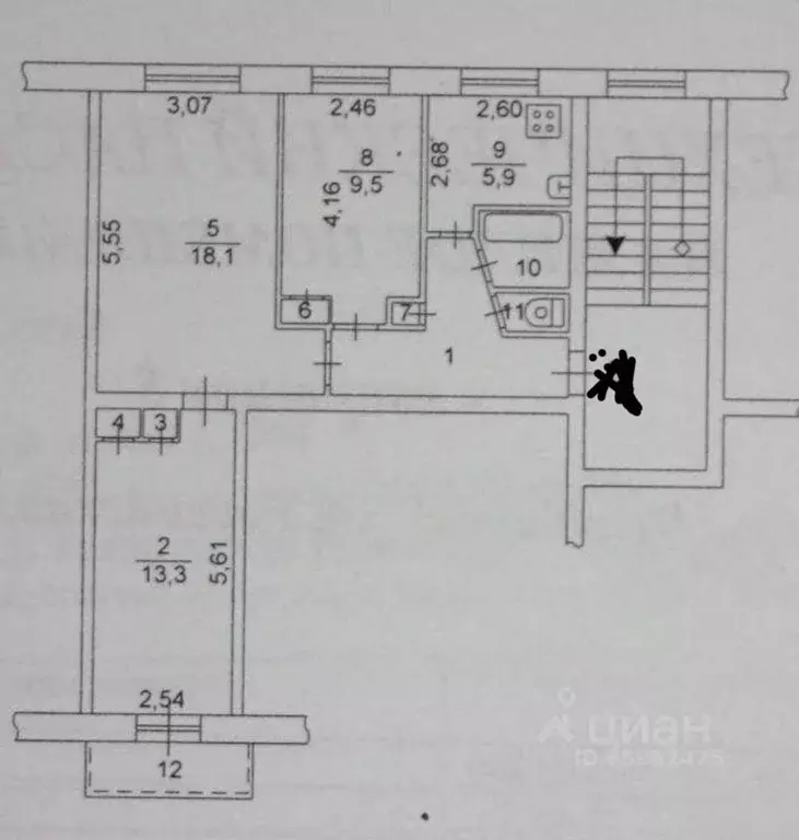 3-к кв. Челябинская область, Челябинск Российская ул., 59А (58.1 м) - Фото 1