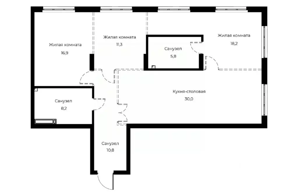 2-к кв. Пензенская область, Пенза Велларт Сити жилой комплекс (101.2 ... - Фото 1