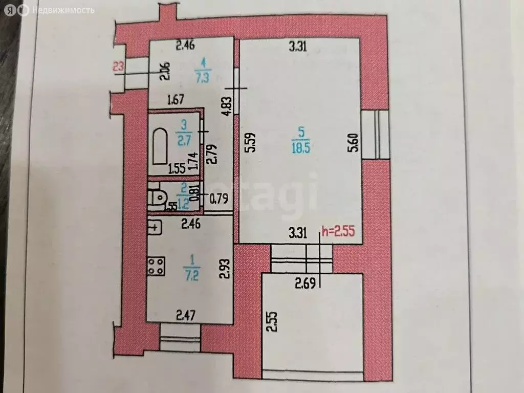 1-комнатная квартира: Барнаул, улица Попова, 93 (37 м) - Фото 1