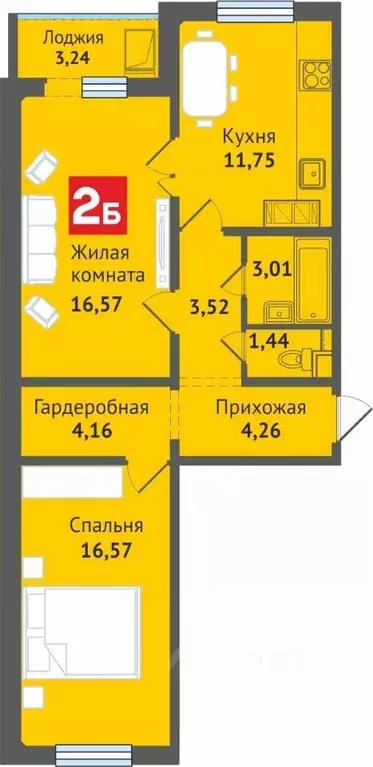 2-к кв. Марий Эл, Медведево городское поселение, Медведево пгт ул. ... - Фото 1