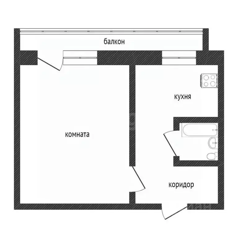 1-к кв. Курганская область, Курган ул. Дзержинского, 6 (29.9 м) - Фото 1