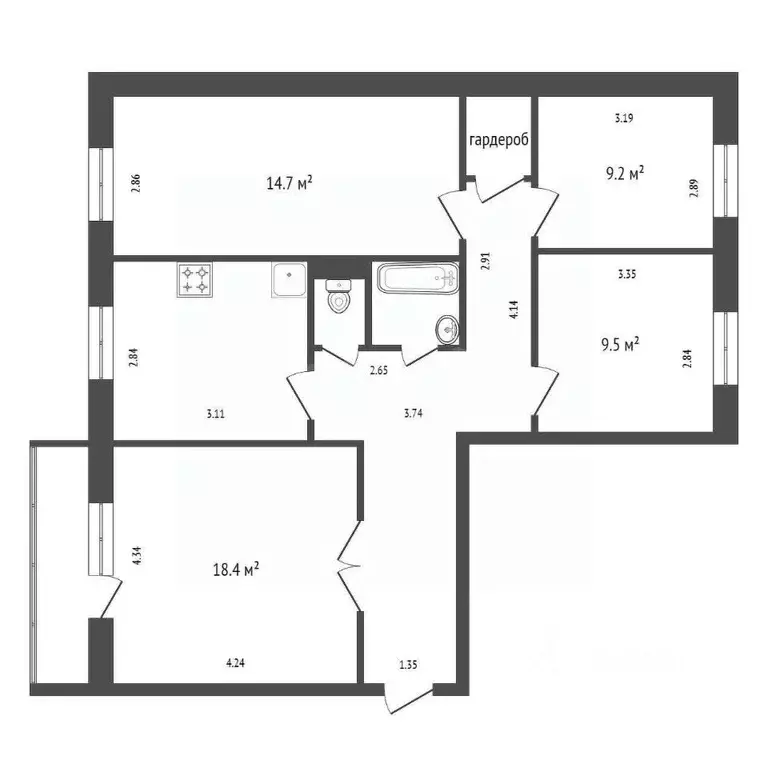 4-к кв. Красноярский край, Красноярск Энергетики мкр, ул. Львовская, ... - Фото 2