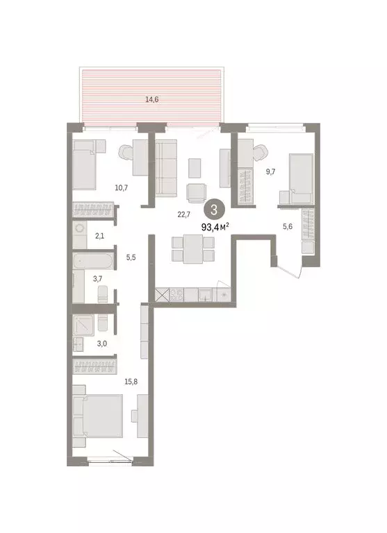 3-комнатная квартира: Екатеринбург, жилой район Юго-Западный, жилой ... - Фото 2