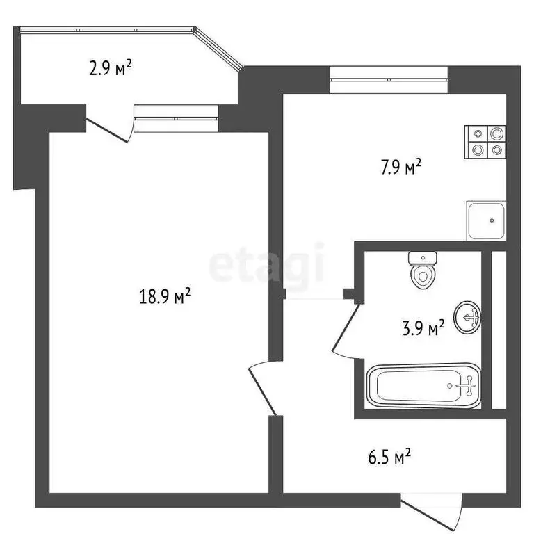 1-комнатная квартира: Видное, Завидная улица, 3 (37.6 м) - Фото 0
