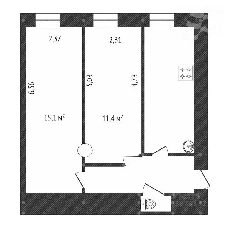 2-к кв. Санкт-Петербург Московский просп., 66 (42.1 м) - Фото 1