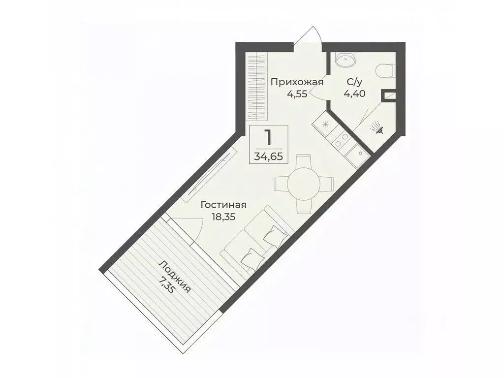 Студия Крым, Сакский район, с. Лесновка  (34.65 м) - Фото 0