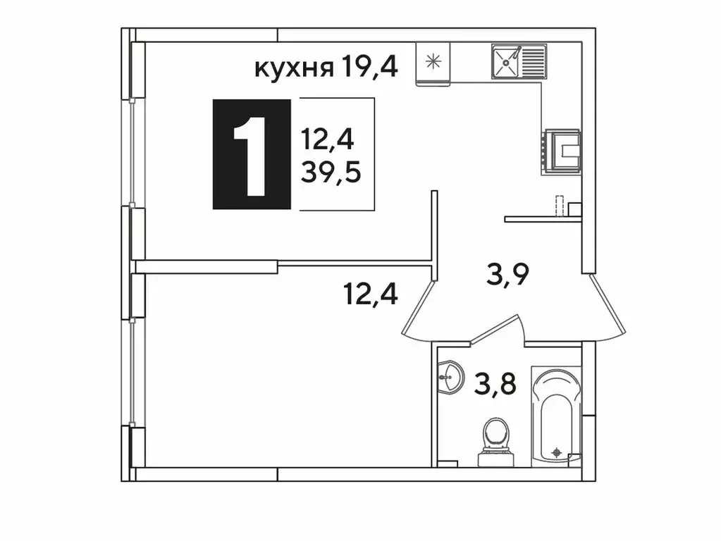 1-комнатная квартира: Краснодар, улица Западный Обход, 42 (39.3 м) - Фото 1