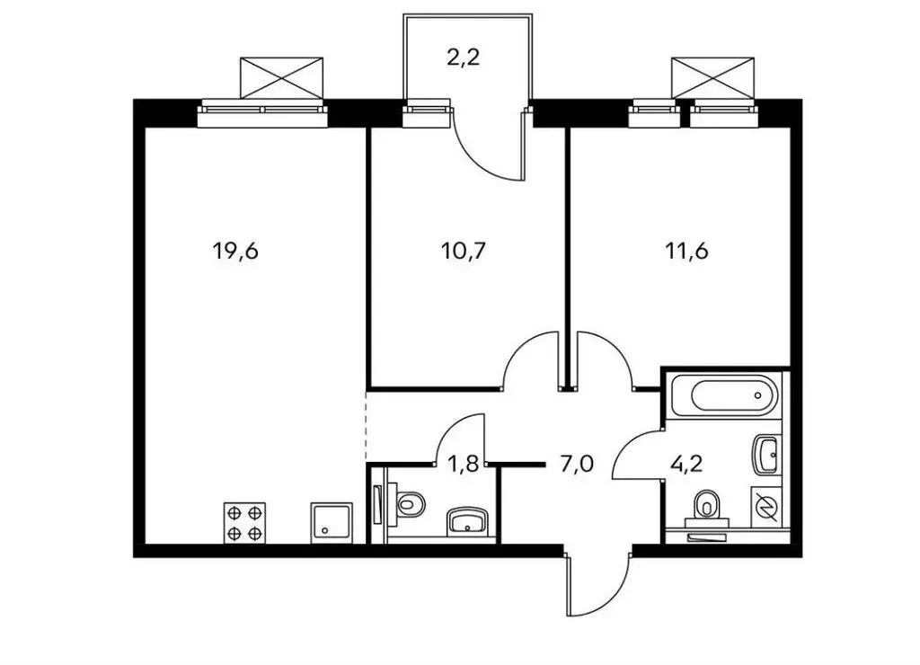 2-комнатная квартира: Москва, Боровское шоссе, 2к3 (56 м) - Фото 1