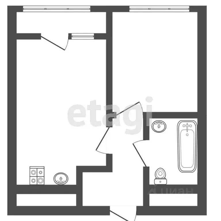 1-к кв. Тульская область, Тула ул. Пряничная, 4 (33.6 м) - Фото 2