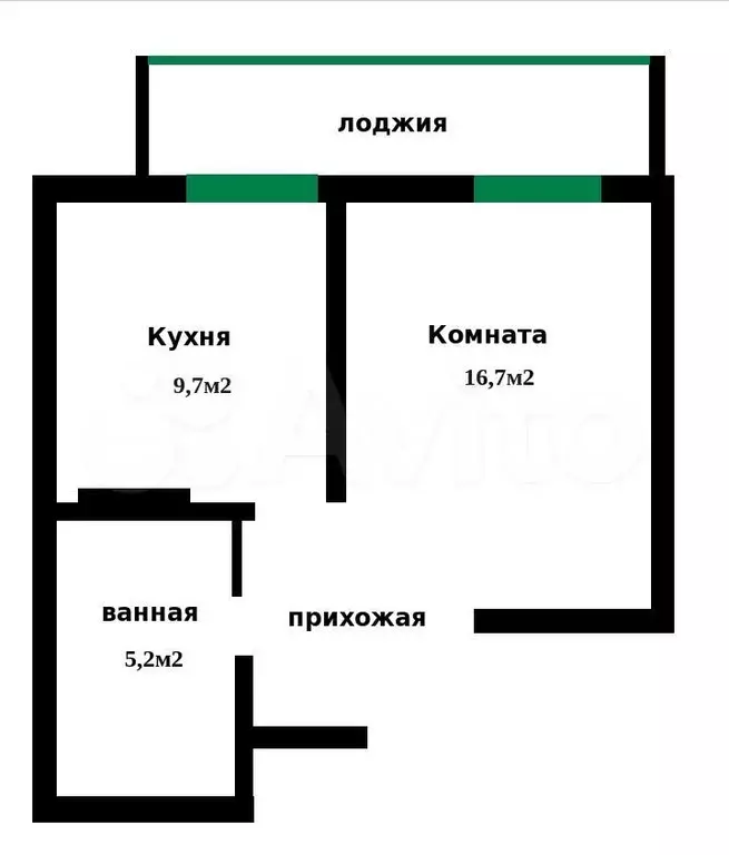 1-к. квартира, 41 м, 2/9 эт. - Фото 0