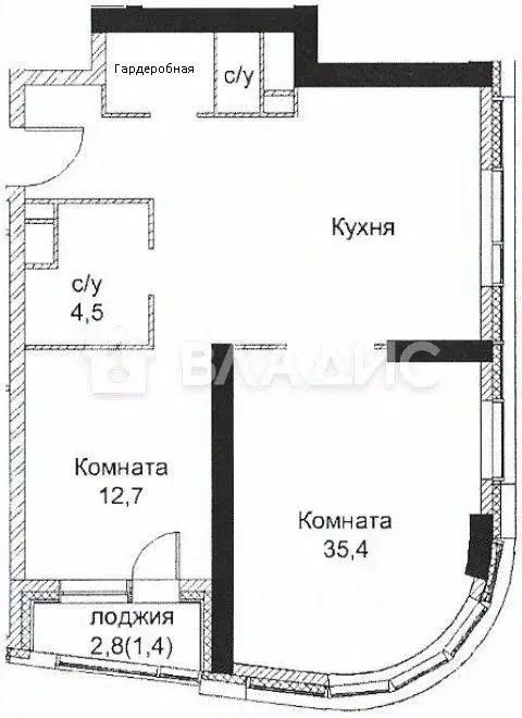 2-к кв. Москва проезд Невельского, 3к2 (71.1 м) - Фото 1